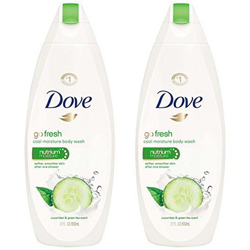 도브 고 프레시 쿨 모이스처 바디 워시 오이 & 그린 티 향, 710ml, 2개