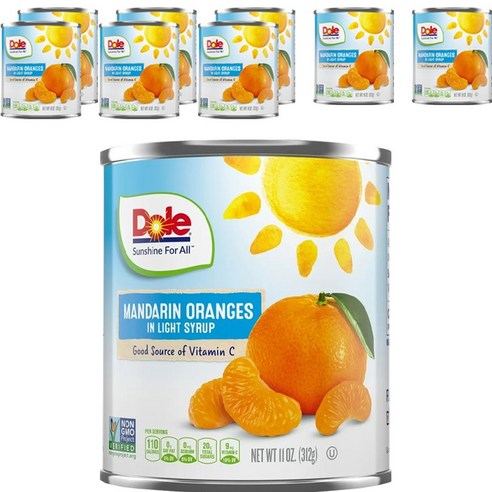 돌 만다린 오렌지 인 라이트 시럽 올 내추럴, 312g, 9개