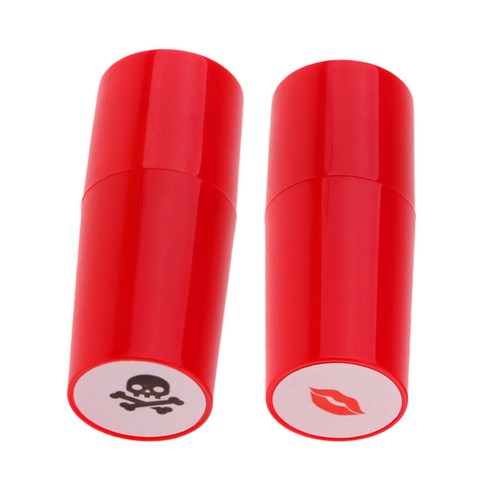 YSSHOP 2 조각 Colorfast 빠른 건조 골프 공 Stamper 마커, 53x21mm, 설명, 해골 입술