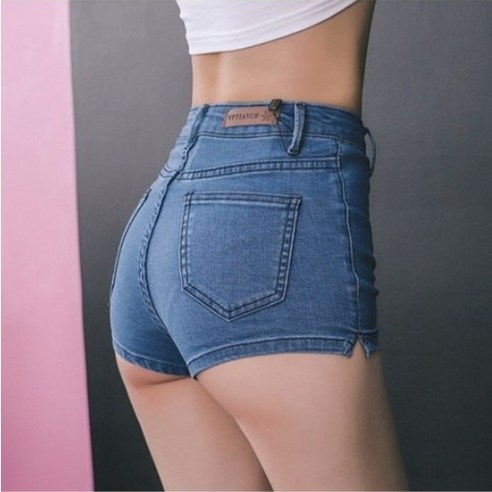 에쉬울프 핫팬츠 하이웨스트 데님 여름 여성 반바지