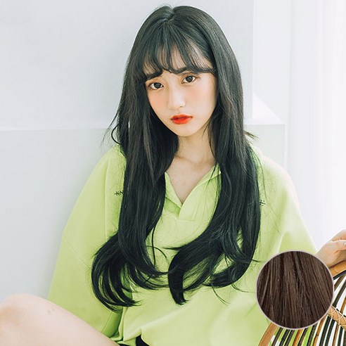 가발매니아 내츄럴C컬 3피스 50cm (고열사) 똑딱이붙임머리 헤어피스 가발, 초코브라운