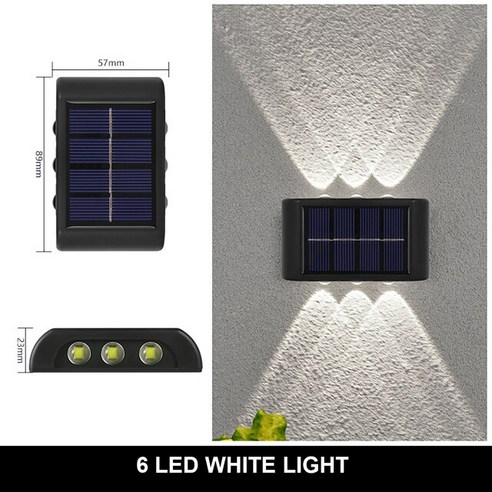 실외 방수 솔라광 벽 램프 스카우트 설치 에너지 Led 조명, 6LED-1PCS-WHITE, 6LED-1PCS-WHITE
