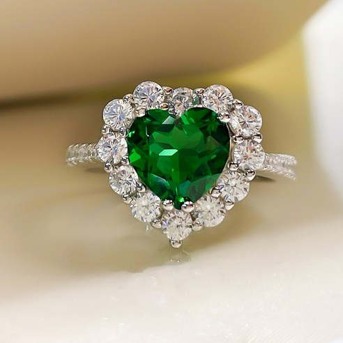 KORELAN가벼운 패션 다이아몬드 하트 반지 s925 순은 도금 소량 디자인 감각 검지 반지 팔찌 액세서리