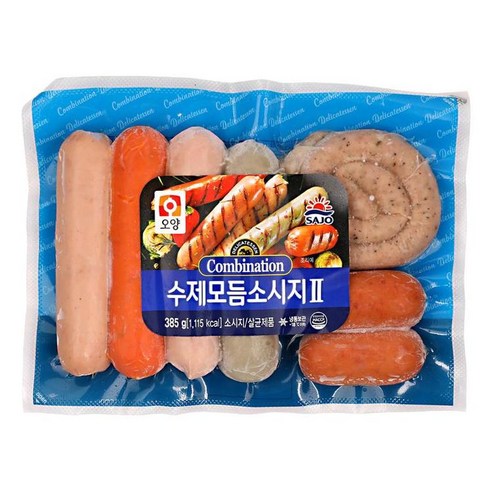 [얌얌마켓] 사조오양 모듬소세지 385g (아이스팩+드라이아이스 포함), 385g, 1개