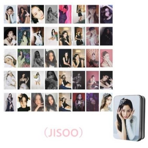 블랙핑크 엘범 포스터 지수 제니 로제 리사 포토카드 40장+틴케이스 10종 세트 모음, 지수A