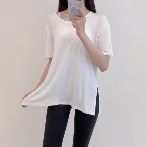 로라벨 마일 필라테스복 요가복 필라테스 상의 옷 커버업 운동복 탑 빅사이즈 요가 반팔