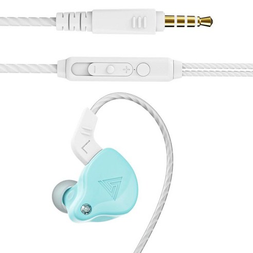마이크가 내장된 유선 이어버드 헤드폰 - 볼륨 조절 마이크 - 이어폰 소음 차단 - 휴대폰용 헤드셋 - 3.5mm, 푸른, 9x6x3cm, 플라스틱
