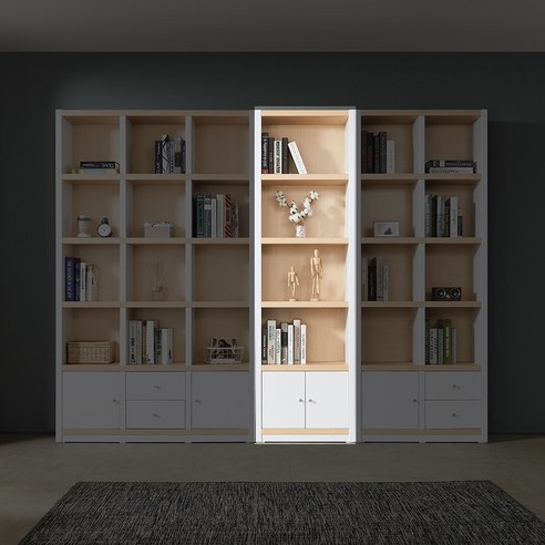 해너츠 인테리어 수납 장식장 사무실 서재 5단 책꽂이 책장, 02. 그레이