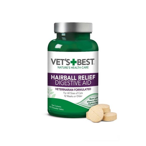 VetsBest 베츠베스트 고양이 헤어볼 릴리프 소화 보조제 포뮬라 건강 영양제 60P