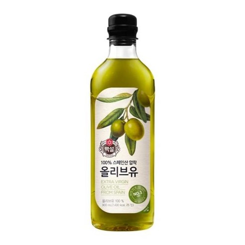 Cj 제일제당 깨끗하게 만든 백설 압착올리브유 900ml 모든요리 재료, 3개