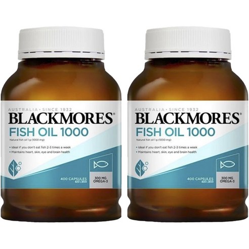 블랙모어스 피쉬오일 1000mg 캡슐, 400캡슐, 2개