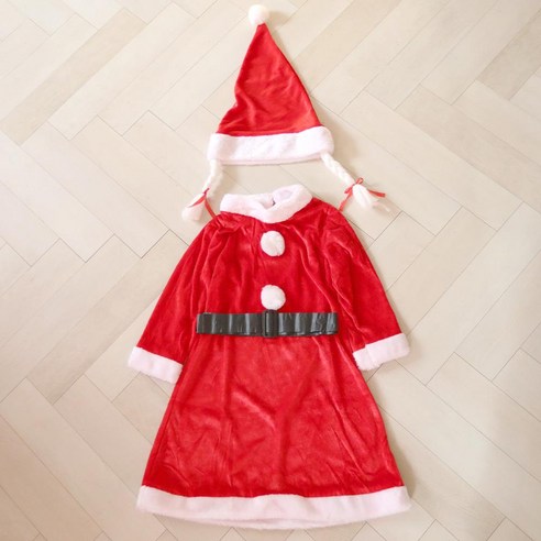 스투피드 X-MAS 크리스마스 산타복, 1세트, 아동용 3종 원피스 (6-8세)