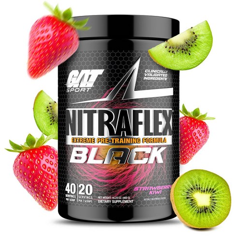 GAT NITRAFLEX BLACK Extreme Pre-Training Formula 40서빙, Strawberry Kiwi, 1개