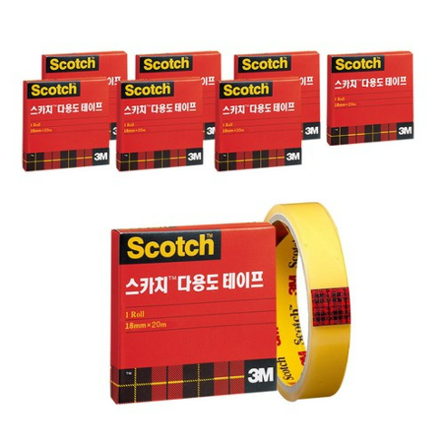 쓰리엠 스카치 다용도 테이프 리필 500 18mm x 20m, 8개