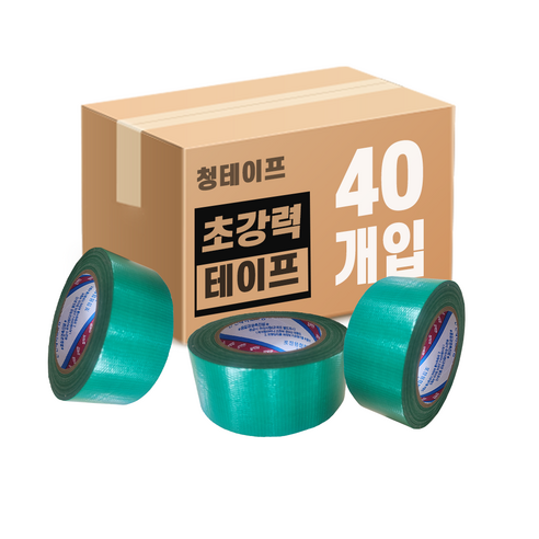 국산 청테이프 48mm x 25m, 40개, 녹색