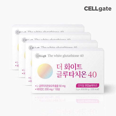 셀게이트 더 화이트 글루타치온40 30포, 60g, 4개