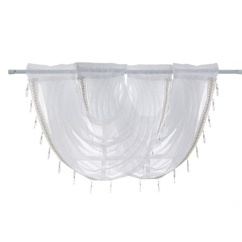 폭포 창 Valance Swags 깎아 지른 커튼 막대 커튼 막대 단일 창 패널 커튼 거실, 유형1, 80x60cm