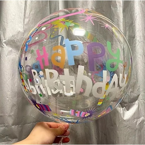 5개입 화려한 해피벌스데이 투명 레터링 풍선 생일파티 풍선파티 어린이날 파티나 축제 재미있는 유치원 어린이집 단체 생일파티용 축제 파티 생일축하파티