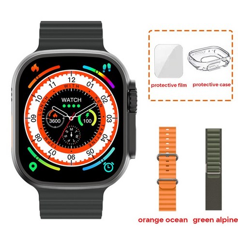 Microwear U9 Ultra Max 2 스마트 워치 시리즈 9 Compass 2.2 스크린 IP68 49mm GPS 트랙 IWO, add 2 strap_7_with original bo