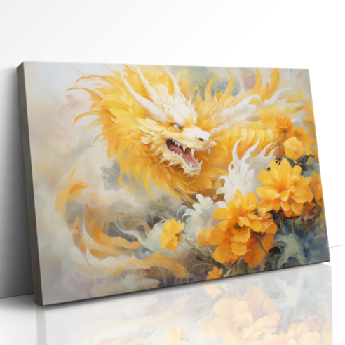 아트앤코 돈들어오는 용 그림 재물가득 부자되는 풍수지리 캔버스 액자, AT3042 풍요와 수호의 용-플라우드