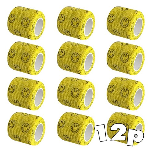 BLACKTAPE 그립테이프 밴드 5cm, 스마일, 12개