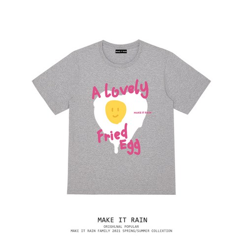 DFMEI 한국어 스타일 유행 남자 힙합 원래 인쇄 반팔 티셔츠 커플 모든 일치 코튼 셔츠 여름