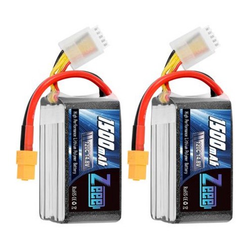 Zeee 4S 1500mAh 148V 100 120C Lipo 배터리 XT60 플러그 소프트 케이스 RC 자동차 트럭 버기 FPV 드론 비행기 부품용 2 개, 2)4S 1500mAh 120C