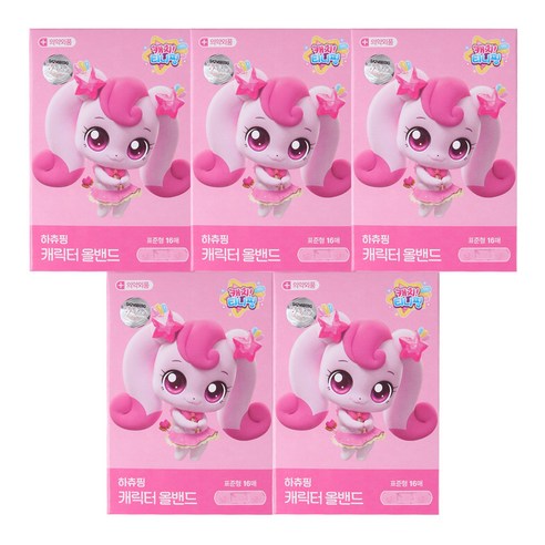 캐치티니핑 하츄핑 캐릭터 키즈밴드 표준형 5개, 1세트, 16개입