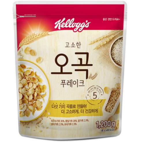 켈로그 고소한 오곡 푸레이크 1.2kg 1개