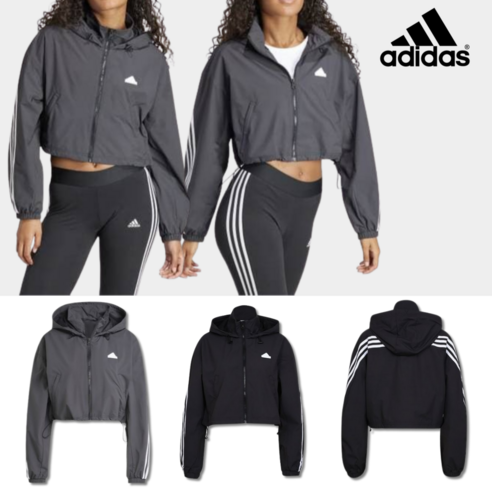 [브랜드정품/AS가능] 아디다스 adidas 우먼스 트랙탑 3선 데일리 크롭 숏 바람막이 윈드브레이커 3S 여성 가을 간절기 아우터 자켓 
빅사이즈