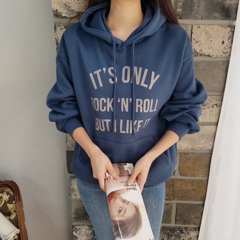 따뜻하고 편안한 국내제작 기모 라이크후드 티셔츠