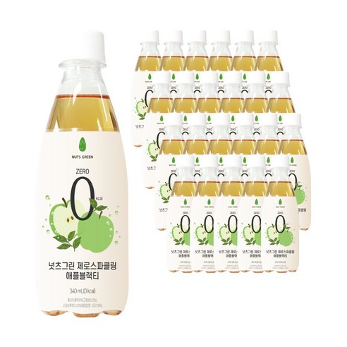 넛츠그린 제로스파클링 애플블랙티, 340ml, 72개