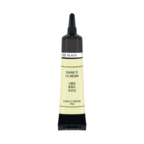 샤인디 칼라UV레진 일본수입원료 튜브타입 레진아트 유브이 중점도 25g, 옵션14(블랙/25g), 1개