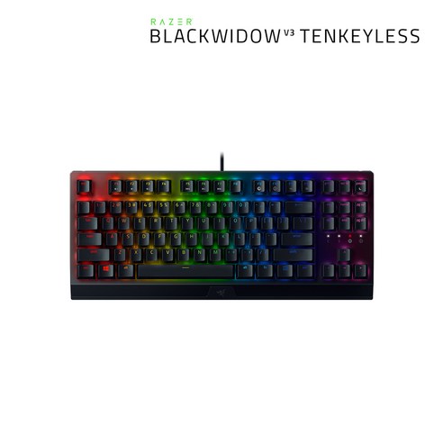 레이저코리아 블랙위도우 V3 TKL 텐키리스 한글각인 녹축 게이밍 키보드, RZ03-03491500-R3K1/블랙