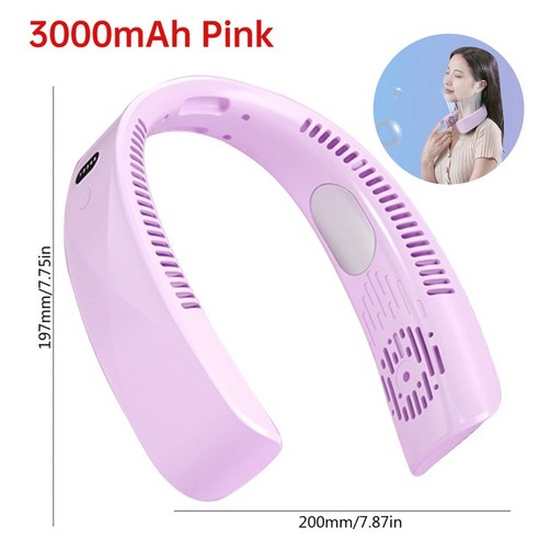  휴대용에어컨 이동식 냉풍기 캠핑 미니 무시동 소형 차박 이동형 실외기없는 에어컨, 4.Black 가정용 초강력미니선풍기 제트엔진 급속냉각 초미니 문어발 넥밴드 목에거는 선풍기 충전용 핸드 미니손, 20.3000mAh Pink