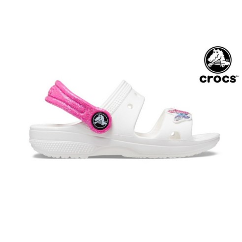 [백화점/매장발송] 크록스 CROCS 토들러 클래식 엠블리쉬드 샌들 화이트 207803-100