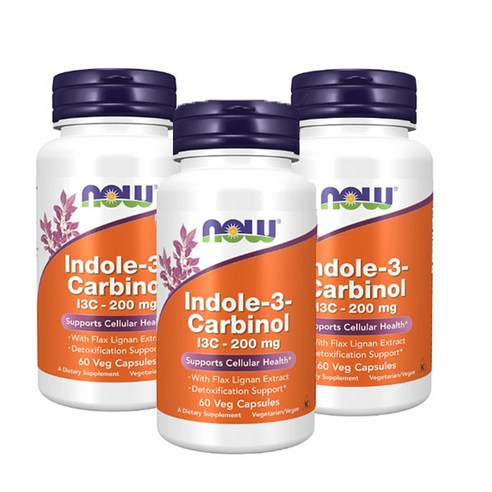 2+1 Now 나우푸드 Indole 3 인돌 카르비놀 200mg Carbinol I3C 60정