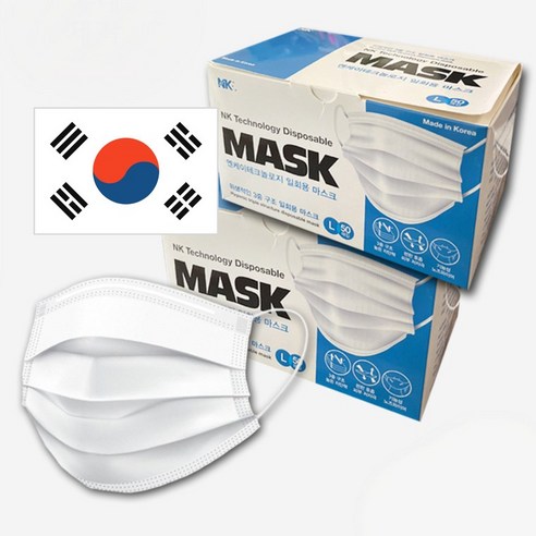 마스크 덴탈마스크 일회용마스크 한국국내생산 100매 200매 300매, 화이트, 4개, 50매입