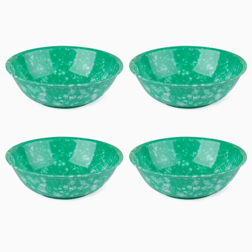 레트로 분식 그릇 포장마차 떡볶이 라면 캠핑 접시, 그린, 레트로그릇, 4개