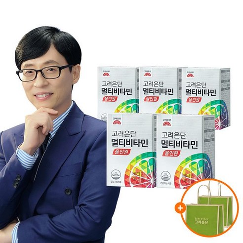 고려은단 종합비타민 올인원 5박스/10개월+쇼핑백 2장, 단일옵션, 1개, 60개