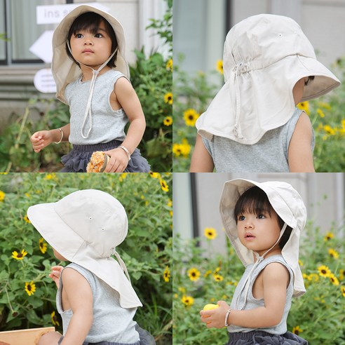 완벽한 자외선 차단과 스타일을 겸비한 베베코지 유아 아기 플랩캡 버킷햇