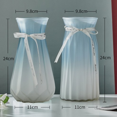 DFMEI 꽃병. 화병.Vase.--심플 유리 꽃병 투명 아이디어 드라이 플라워 거실 세팅입니다.가정용 용기입니다, DFMEI.24 접는 모래 + 24 호박 [블루 모래]