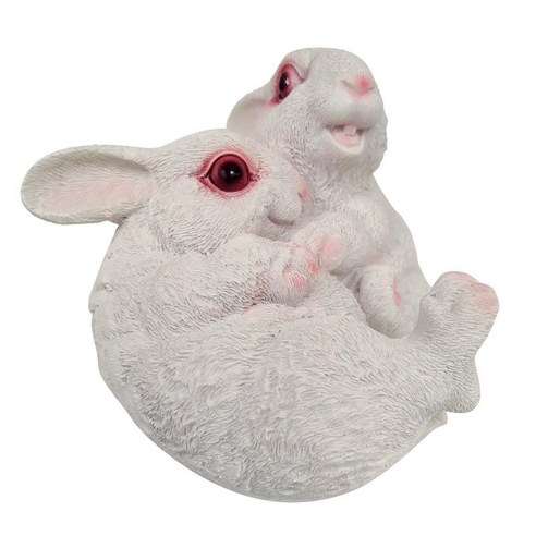실내/실외 홈 장식을위한 수지 토끼 토끼 동상-12cm /5 인치-5 스타일, 포옹 _ 화이트, 설명