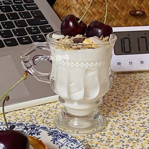 DFMEI 쥬스컵 유리잔 레트로 부조 유리잔, DFMEI 125ml[높이 9.8구경 6.8]