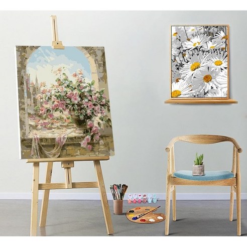 피포페인팅 퍼즐페인팅 캔버스페인팅 명화 유화 그림 그리기 DIY 세트 40x50, 6033 (로즈궁전)