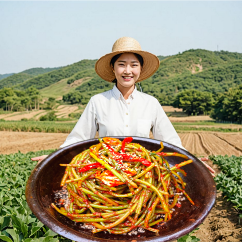 오른농산 국내산 수제 가정식 햇 어린잎 고구마순 줄기 김치 1KG, 1개