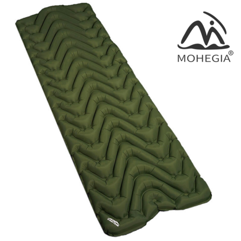 MOHEGIA 가벼운 도로 풍선 매트 야외 텐트 수면 매트 단일 TPU 초경량 휴대용 M 형 캠핑 두꺼운 매트 방습 매트, 군사 녹색