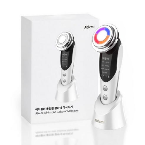 에이블미 올인원 갈바닉 고주파 마사지기 진동클렌저, BE-AM006, 화이트