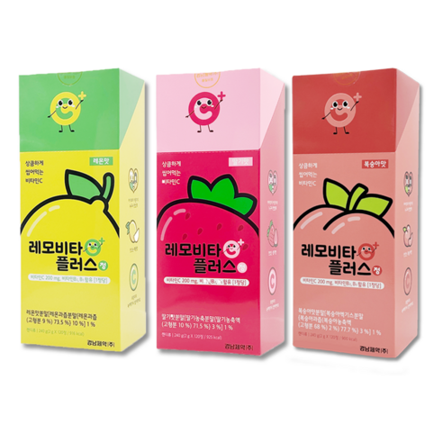 경남제약 레모비타플러스정 레몬맛+딸기맛+복숭아맛 세트 어린이건강간식