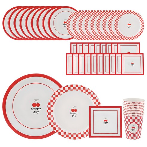 이와이엔스토리 코코 해피 체리 파티 테이블 25p 세트, 2세트